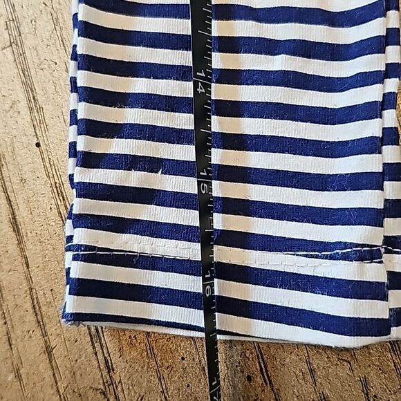 Navy and white stripe capri legging 4T - Picture 6 of 8